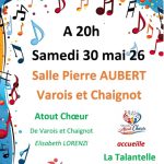 Concert chorale Atout Coeur le 30 mai 2026